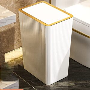 3.3 gallon rectangle trash can with top press lid，plastic slim garbage bin, wastebasket for narrow spaces, kitchen, bathroom,bedroom