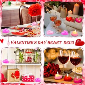 9 Pieces Heart Shaped Candle Valentine Candles Romantic Love Candles for Valentine's Day and Wedding Table Centerpiece Dinner Cake Decor Party Favor (Red, Pink, Purple)