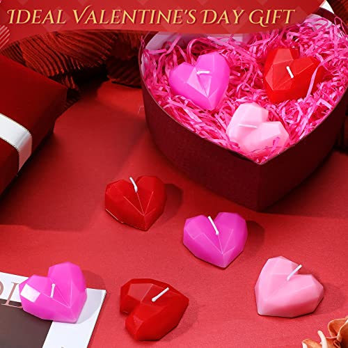 9 Pieces Heart Shaped Candle Valentine Candles Romantic Love Candles for Valentine's Day and Wedding Table Centerpiece Dinner Cake Decor Party Favor (Red, Pink, Purple)