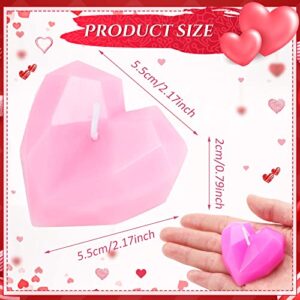 9 Pieces Heart Shaped Candle Valentine Candles Romantic Love Candles for Valentine's Day and Wedding Table Centerpiece Dinner Cake Decor Party Favor (Red, Pink, Purple)