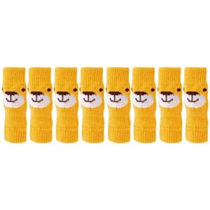 villcase pet leg warmers knitted - 4pcs thick elastic cute dog hock protector covers warm puppy leg sleeves for small medium dogs cats (yellow)