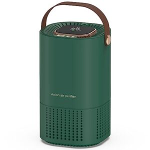 mini quiet air purifier - portable and cute desk air purifier for dorm, office, travel, car, classroom, bedroom, green