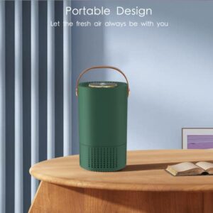 Mini Quiet Air Purifier - Portable and Cute Desk Air Purifier for Dorm, Office, Travel, Car, Classroom, Bedroom, Green