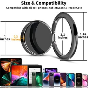 TACOMEGE Smooth Alloy Phone Ring Grip Holder, 360 Rotation Finger Ring Kickstand for iPhone, iPad, Samsung, and All Smartphones Tablets (PRG-B)