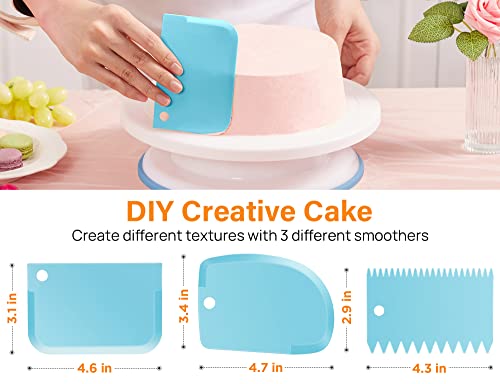 Kootek 71PCs Cake Decorating Supplies Kit, Cake Decorating Set with Cake Turntable, 12 Numbered Icing Piping Tips, 2 Spatulas, 3 Icing Comb Scraper, 50+2 Piping Bags, and 1 Coupler for Baking