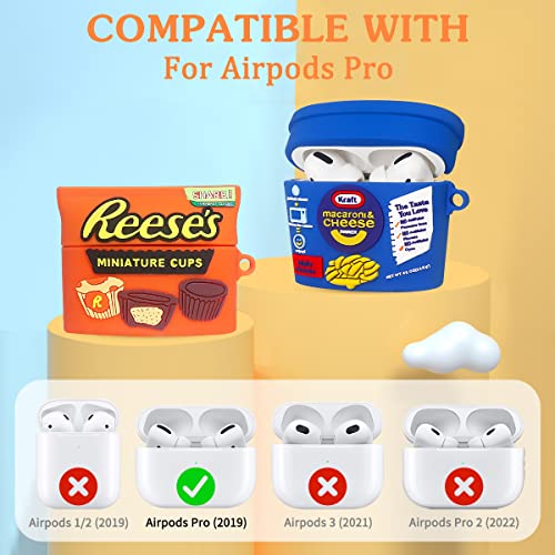 3Pack Food Case for AirPods Pro Case, Alquar Cute Kawaii Cheese Reese's Chocolate Fudge Cartoon Silicone Cases Shell, Unique 3D Funny Fun Design Protectiver Skin AirPods Pro Case Cover for Girls Women