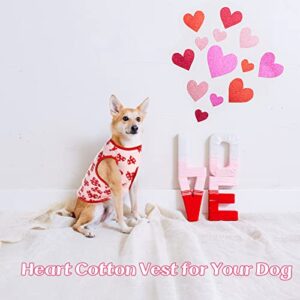 CooShou 3 Pcs Dog Holiday Shirts Pet Soft Cotton T-Shirts Outfits Heart Pattern Puppy Shirt Dog Spring Summer Lightweight Pet Tank Top Puppy Outfit