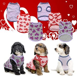 CooShou 3 Pcs Dog Holiday Shirts Pet Soft Cotton T-Shirts Outfits Heart Pattern Puppy Shirt Dog Spring Summer Lightweight Pet Tank Top Puppy Outfit