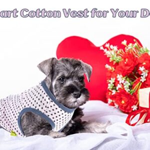 CooShou 3 Pcs Dog Holiday Shirts Pet Soft Cotton T-Shirts Outfits Heart Pattern Puppy Shirt Dog Spring Summer Lightweight Pet Tank Top Puppy Outfit