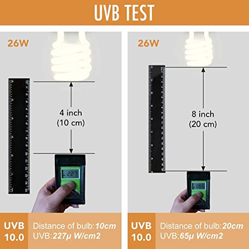 Simple Deluxe Reptile Fluorescent Light 26W UVB 10.0 Compact Aluminum Reflector 5.5'' Light Clamp Lamp Fixture for Rainforest/Desert Type Reptiles 4 Pack