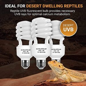 Simple Deluxe Reptile Fluorescent Light 26W UVB 10.0 Compact Aluminum Reflector 5.5'' Light Clamp Lamp Fixture for Rainforest/Desert Type Reptiles 4 Pack