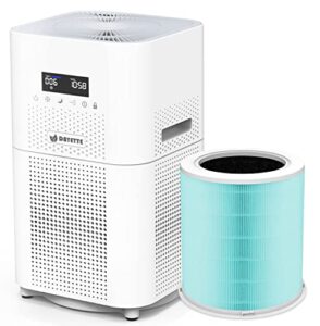 hepa air purifiers for home large room, cadr 400+ m³/h 1720sqft, with extra h13 true hepa air filter for toxin vocs