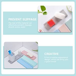 NOLITOY 2pcs Water Absorbent Mats Quick Dry Soap Holder Diatomite Drinks Coasters Toothbrush Cup Pad for Bathroom and Kitchen