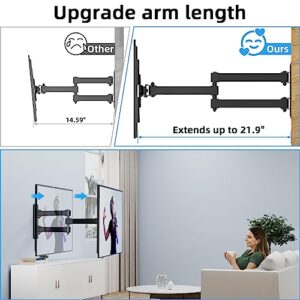 HOME VISION Full Motion TV Monitor Wall Mount Extend up to 21.9", Ball Joint 360° Rotation Swivel Tilt TV Mount for Most 17-42inch 4K LED LCD Flat Curved Screen TV, Max VESA 200x200mm