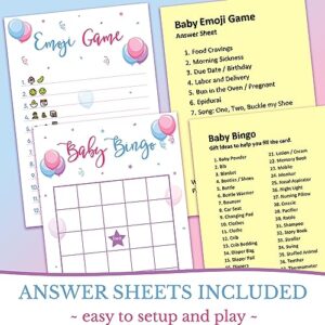 Gender Reveal Party Games - 5 Activities for 25 Guests - Double Sided Games