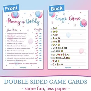 Gender Reveal Party Games - 5 Activities for 25 Guests - Double Sided Games