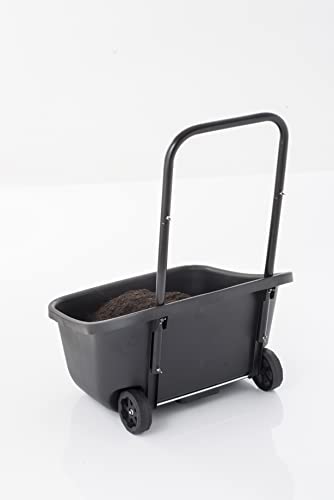 MAZE 48 Gallon Geared Two Compartment Compost Tumbler and MAZE Compost Cart