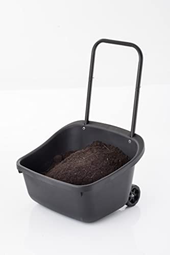 MAZE 48 Gallon Geared Two Compartment Compost Tumbler and MAZE Compost Cart