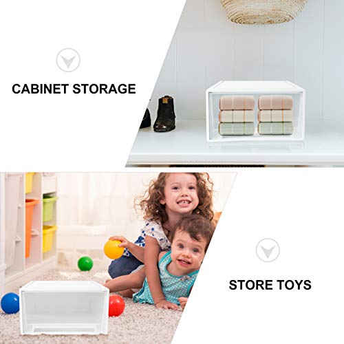 Alipis 1pc box Stacking for Bathroom Simple Visible Underwear Fabrics Holder Desktop and Plastic Drawer Bins L Front Large Capacity Hardware Sundries Chest Cabinet Drawer-type