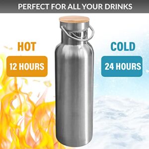 SXSTORE Metal Water Bottle - Water Bottle Steel - Insulated Water Bottles 24oz - Stainless Steel Bottle - Bottle Water for Bike - Small Stainless Steel Water Bottle - Dishwasher Safe Steel Bottle.