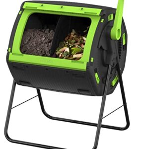 MAZE 48 Gallon Geared Two Compartment Compost Tumbler