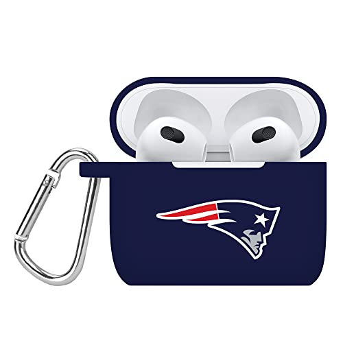 GAME TIME New England Patriots Silicone Case Cover Compatible with Apple AirPods Generation 3 Battery Case (Navy)