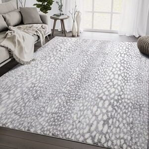 abani area rug - 5x8 - antelope collection - indoor use - grey & cream animal print - medium pile-turkish made-stain & shed resistant livingroom bedroom kitchen office-safe for kids & pets-soft feel