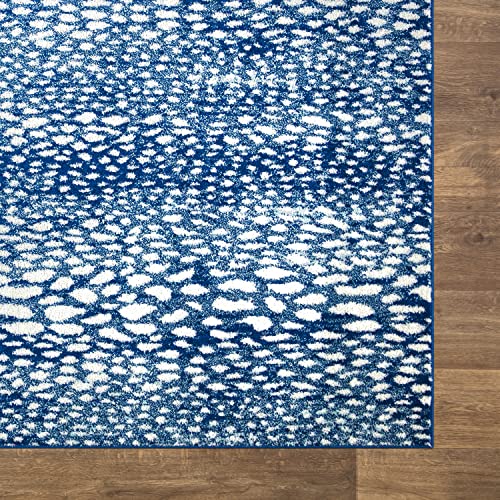 Abani Area Rug - 4x6 - Antelope Collection - Indoor Use - Blue & Cream Animal Print - Medium Pile-Turkish Made-Stain & Shed Resistant Livingroom Bedroom Kitchen Office-Safe for Kids & Pets-Soft Feel