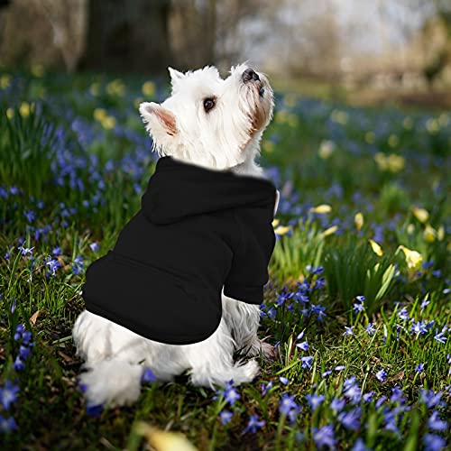Boy Puppy Outfits Pet Autumn and Winter Cute Fleece Zipper Pocket Sweatshirt Black Tops Cats Hoodies Warm Pet Clothes Small Dog Shirt Girl Set