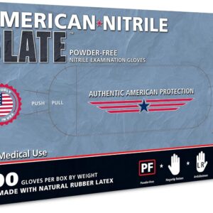 American Nitrile – Slate Powder Free Nitrile Gloves – Latex Free Disposable Gloves – Made in the USA