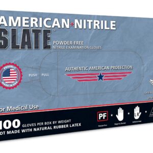American Nitrile – Slate Powder Free Nitrile Gloves – Latex Free Disposable Gloves – Made in the USA