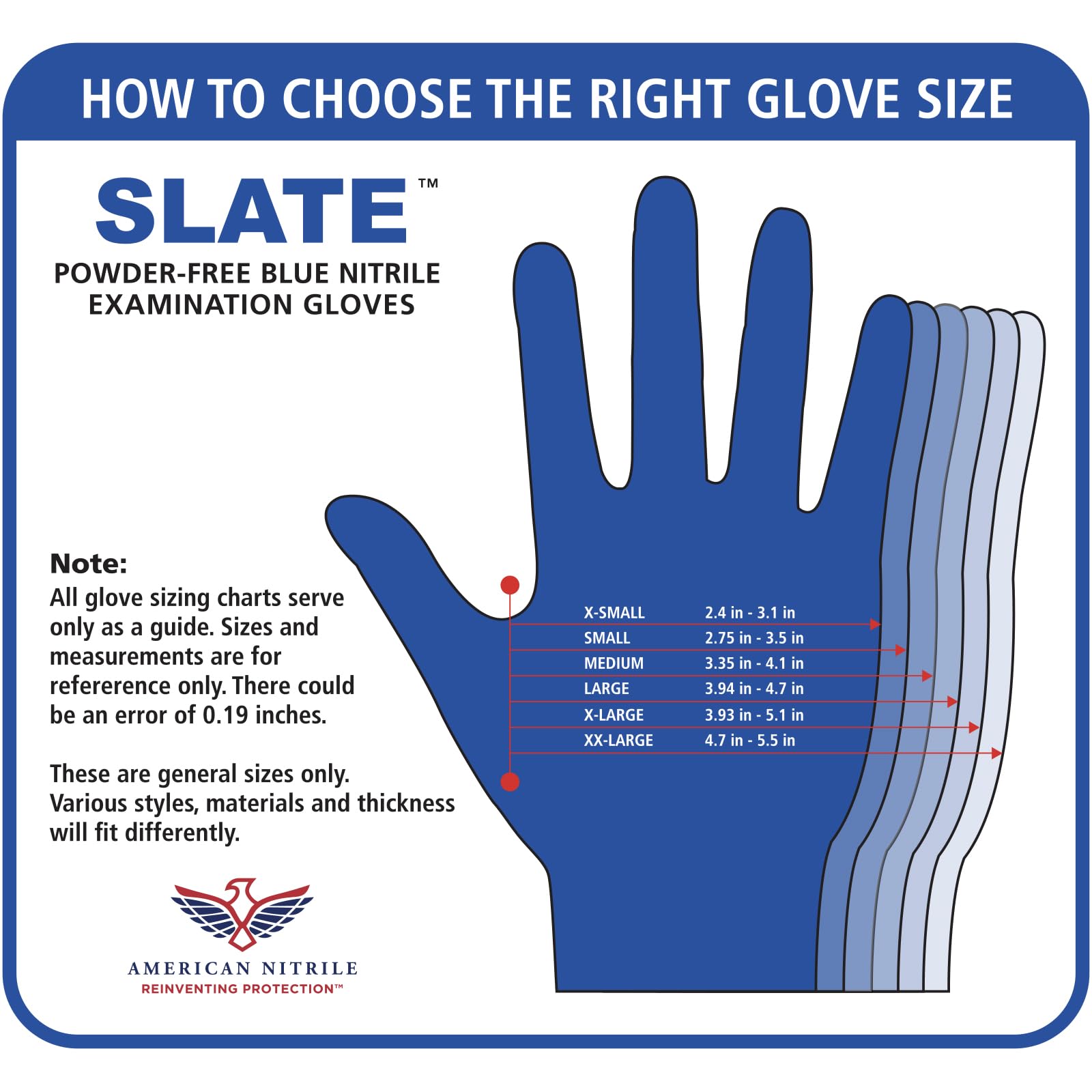 American Nitrile – Slate Powder Free Nitrile Gloves – Latex Free Disposable Gloves – Made in the USA