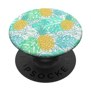 tropical hawaiian pineapples foliage pattern popsockets swappable popgrip