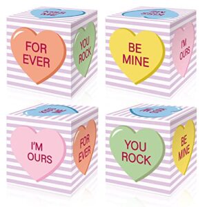whaline 24pcs valentine's day treat boxes conversation heart cardboard box colorful cute holiday paper gift container for cookie goodie candy sweet valentine's day party favor supplies