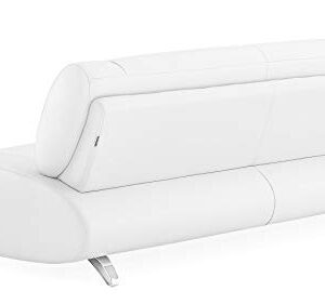 Zuri Furniture Modern Aspen White Microfiber Leather Sofa