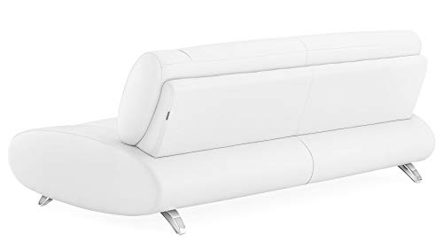 Zuri Furniture Modern Aspen White Microfiber Leather Sofa