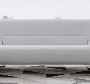 Zuri Furniture Modern Aspen White Microfiber Leather Sofa