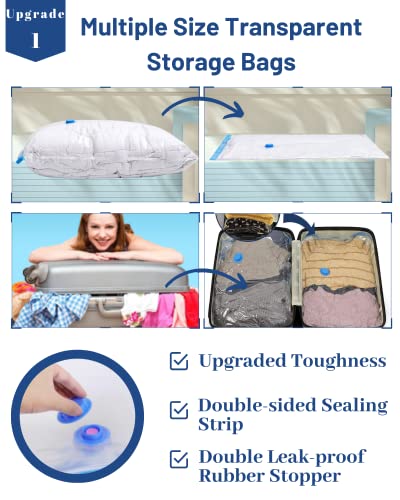 Enoryoau's 2023 Newest Vacuum Storage Bags Set : 10-Pack Vacuum Seal Bags with Electric Pump - making it the ultimate space saver for clothes, bedding, closet organization, home storage & travel essentials