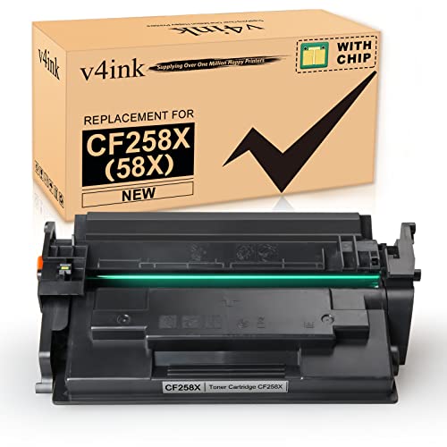 v4ink New Remanufactured CF258X Toner Cartridge Replacement for HP 58X 58A CF258A Black Toner for HP Pro M404dn M404dw M404n MFP M428fdw M428fdn M428dw M430f M406dn M428 M404 Printers 1 Pack