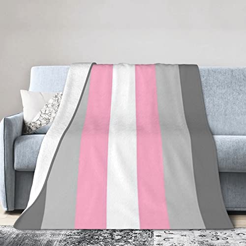 Demigirl Pride Flag Throw Blanket,Pride Blanket for Bed Sofa Couch Soft Flannel Fleece Lightweight Throw Blanket for Adult Boys Girls 60"X50"