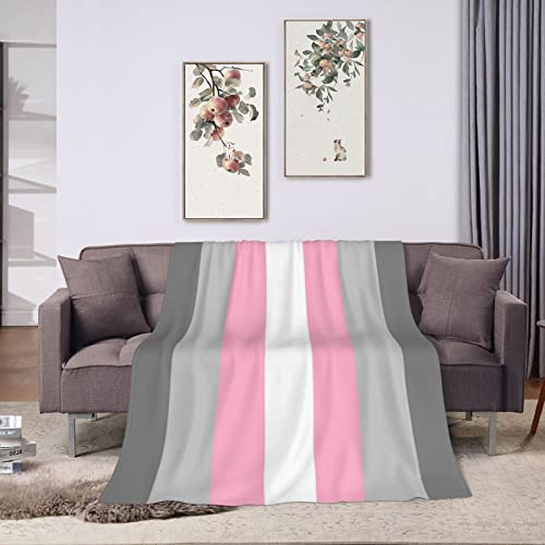 Demigirl Pride Flag Throw Blanket,Pride Blanket for Bed Sofa Couch Soft Flannel Fleece Lightweight Throw Blanket for Adult Boys Girls 60"X50"