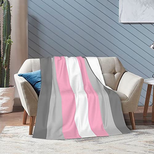 Demigirl Pride Flag Throw Blanket,Pride Blanket for Bed Sofa Couch Soft Flannel Fleece Lightweight Throw Blanket for Adult Boys Girls 60"X50"