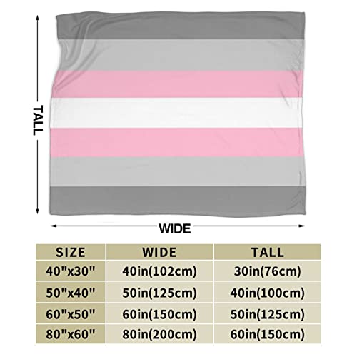 Demigirl Pride Flag Throw Blanket,Pride Blanket for Bed Sofa Couch Soft Flannel Fleece Lightweight Throw Blanket for Adult Boys Girls 60"X50"