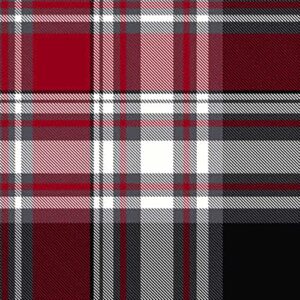 texco inc poly spandex stretch dty checker plaid prints fabric, red black 1 yard