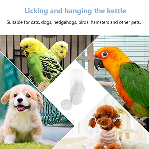generic Waterer Cockatiel Cage Fountain Wire Accessories Drinker Hanging Rabbits Gravity Drinking Water Pets Love Automatic Stand Parakeets Small Bowl Dispenser Bird Parrot White in