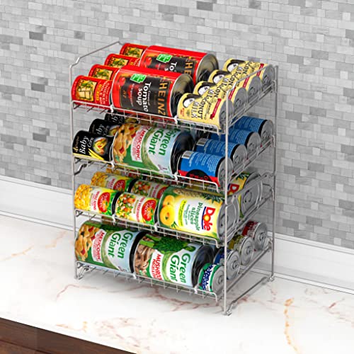 2 Pack SimpleHouseware 2 Tier Can Rack, Silver