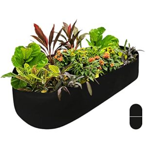 ikanboo fabric raised garden bed, raised planters for outdoor plants, rectangle garden grow bag for herb flower and vegetables, 2 ft x 4 ft