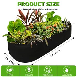 ikanboo Fabric Raised Garden Bed, Raised Planters for Outdoor Plants, Rectangle Garden Grow Bag for Herb Flower and Vegetables, 2 ft X 4 ft