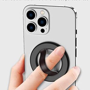 SUPMEGA Magnetic Phone Grip for MagSafe, Grip & Stand with Collapsible Leather Finger Loop, Magnetic Phone Ring Holder only for iPhone 15 Pro Max, iPhone 15 Pro, iPhone 14 Pro Max, 13 and 12 Series