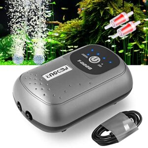 fedour usb battery aquarium air pump, portable oxygen pump, intelligent whisper aerator for up to 100gallon fish tank, outdoor fishing, aquatic transport, aquatic market (2 outlets)